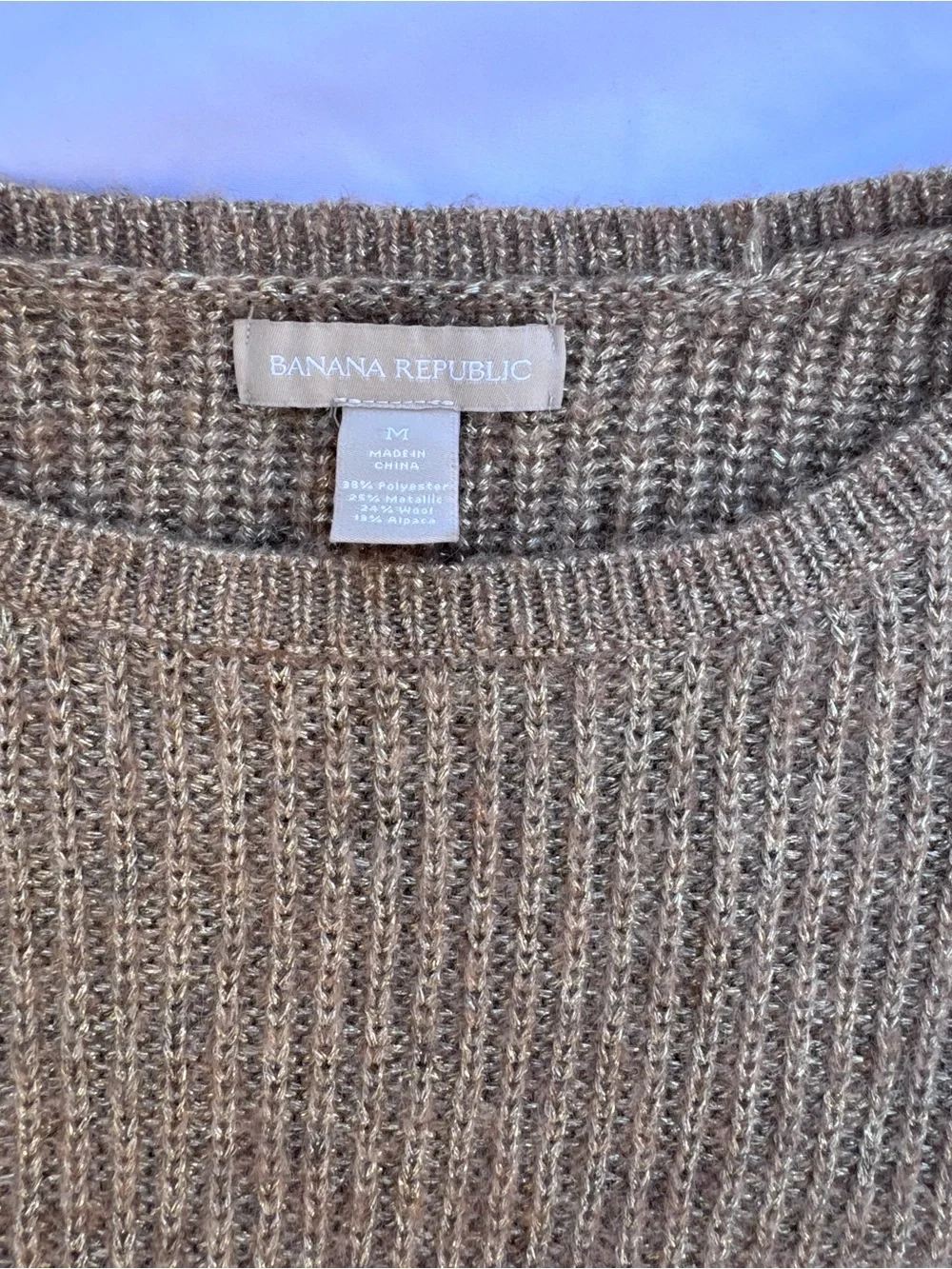Banana Republic M Crewneck Wool/ Alpaca Blend Sweater Preppy Old Money Knit